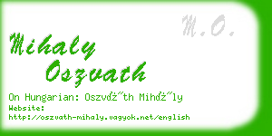 mihaly oszvath business card